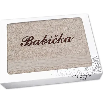 Ručník Dárkové balení osušky BABIČKA béžová
