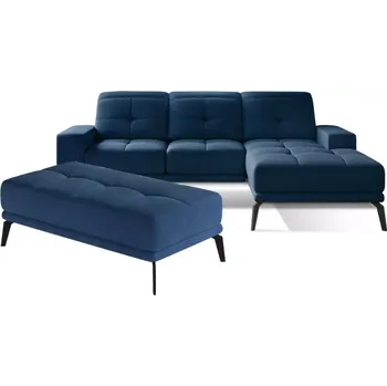 Sedací souprava Sedací souprava Tempo s taburetem, pravá, modrá (monolith 77)