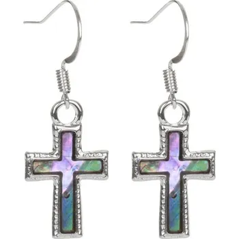 Náušnice Prosperk Náušnice z Paua mušle ve tvaru křížku S0676