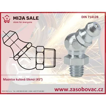 G 1/8" H2 - ocel - zinek bílý - Maznice kulová šikmá (45°) s metrickým závitem