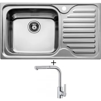 Nerezový dřez SET Teka CLASSIC MAX 1B 1D R X pravý nerez + Teka IN 938 CR chrom