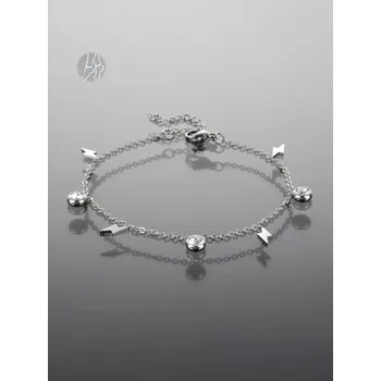 Náramek Prosperk Řetízek na nohu z chirurgické oceli s blesky a zirkony S2868