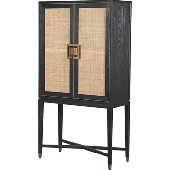 Příborník do zásuvky Luxusní barová skříňka Ebony 183cm černá dýha