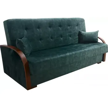 Pohovka Rozkládací pohovka Daxter, zelená (AN 5069/ořech)