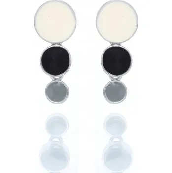 Náušnice Prosperk Náušnice s glazurou černo-šedé S0919