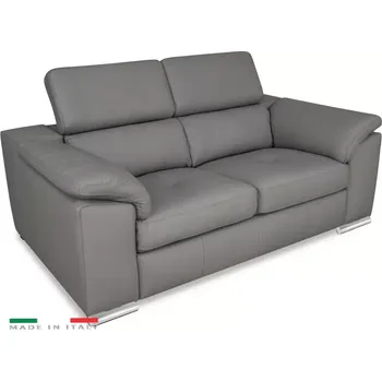 Pohovka Moderní kožená pohovka LOREN II (2P), šedá (madras - 128 grey)