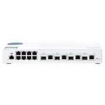 QNAP řízený switch QSW-M408-4C (12 portů: 8x Gigabit port + 4x 10G SFP+ / 10GbE kombo porty)