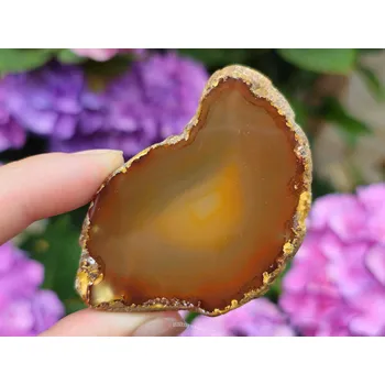 Přírodní kámen Achátový plátek hnědý z Brazílie 23g