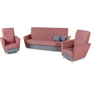 Sedací souprava Sedací souprava Ares 3+1+1, růžovo-šedá/nohy bílé (esito - an 4060/4065)