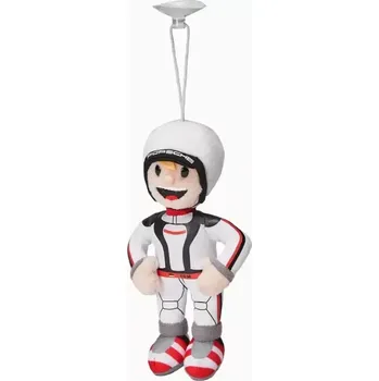 PORSCHE Tom Targa Plush Figure Plyšová figurka s přísavkou bílá (Malá plyšová figurka Toma Targy s přísavkou na zavěšení.)