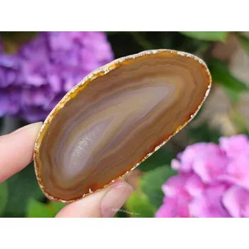 Přírodní kámen Achát plátek hnědý Brazílie 27g