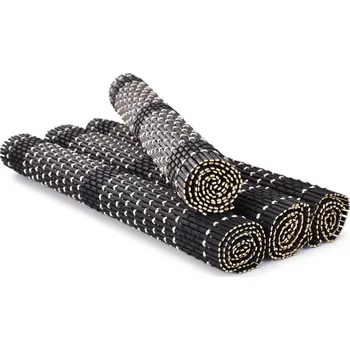 prostírání GoEco® | bambusové prostírání 4 ks | 44 × 30 cm | přírodní podložky na stůl černé Dedra