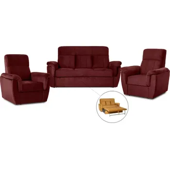 Sedací souprava Sedací souprava Prato 3B+1+1 s rozkladem, vínová (VOGUE 7)