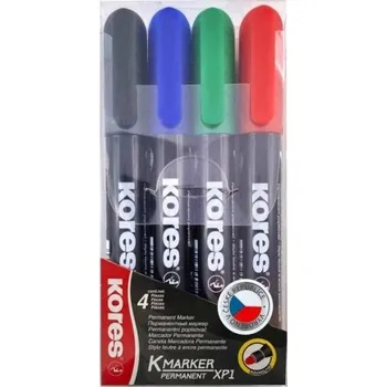 Značkovač Kores K-Marker permanentní, kulatý, sada 4 ks