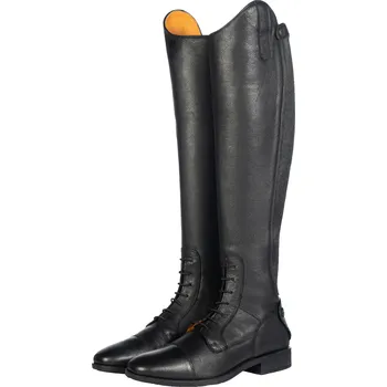 Jezdecká obuv HKM Vysoké jezdecké boty kožené -Titanium Style- long, width M black Velikost: 38