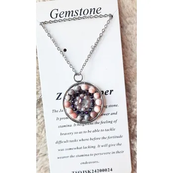 Řetízek Prosperk Řetízek s přívěskem z minerálů Jaspis mandala S4711