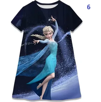 Dívčí tričko Frozen (Ledové království) Dětské šaty s 3D potiskem na motivy oblíbené pohádky " Ledové království" Barva: 6 (TQDX-09036), Velikost: 120/6 let