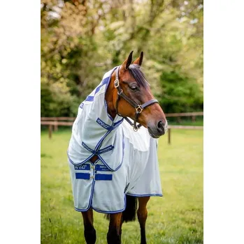 Deka pro koně Deka proti hmyzu Amigo Airflow, s krkem, navy check/altanic blue & ivor Délka zad: 125 cm