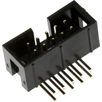 Xinya Konektor IDC pro ploché kabely, 10 pinů (2x5), RM2.54mm, do DPS, úhlový 90°