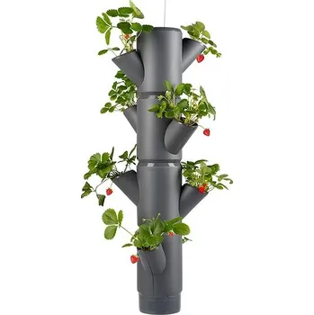 Květináč Gusta Garden SISSI STRAWBERRY závěsný samozavlažovací truhlík 4 patra, antracit
