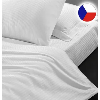 Dekorativní polštářek Damaškový dekorační polštářek 40x40 Atlas grádl bílý proužek 4 mm