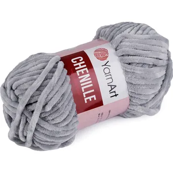 Příze Pletací žinylková příze Chenille 100 g šedá světlá 1ks