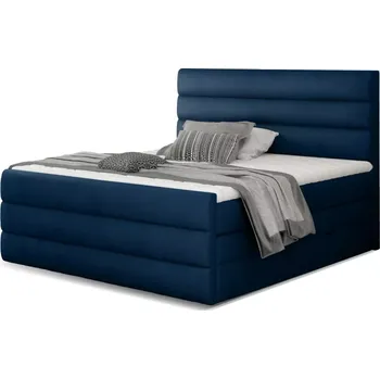 Postel Kontinentální boxspring postel Carmen, modrá 160x200cm (monolith 77/ CAND 07)
