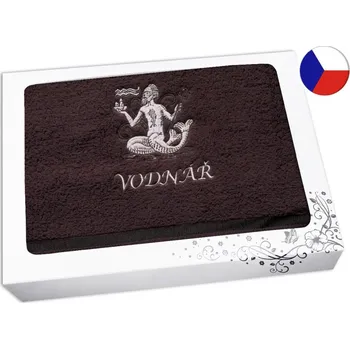 Ručník Luxusní dárkové balení osušky Znamení Vodnář tmavě hnědá/hnědá