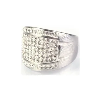 Prsten Prosperk Prsten ocelový masivní s krystalky Velikost prstenů: 9 (EU: 59-61) 16083/9 -