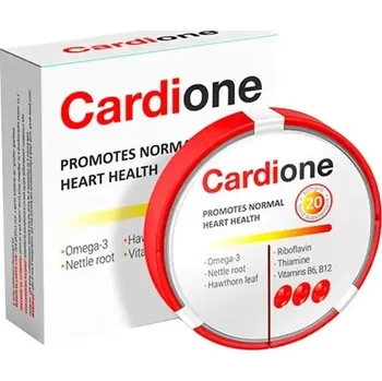 Cardione Promotes Normal Heart Health 20 cps. Cardione Promotes Normal Heart Health 20 cps.