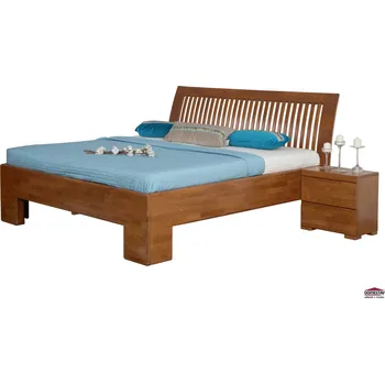 Postel Domestav SOFIA manželská postel čelo oblé laťkové 180 cm buk cink mořený