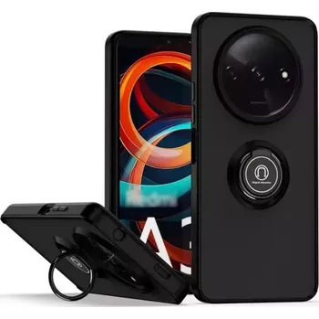 Pouzdro na mobilní telefon TT-TopTechnology TPU pouzdro Xiaomi Redmi A3 černé, black, odolné proti nárazům, s držákem a magnetem uprostřed