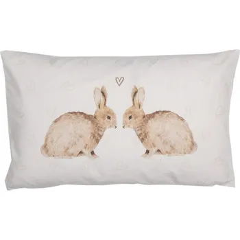 Dekorativní polštářek Povlak obdélníkový povlak na polštář s motivem zajíčků Bunnies in Love – 30x50 cm