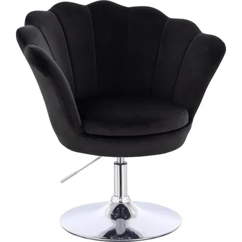 Křeslo Otočné křeslo Lillesand velur na stříbrném talíři - černé