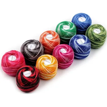 Příze Bavlněná příze ombré 10 g, 10 ks