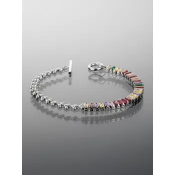 Náramek Prosperk Luxusní náramek z chirurgické oceli s barevnými krystaly S2820