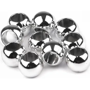 Dětské navlékací korálky Plastové korálky Metalic s velkým průvlekem / plavkové 8x10 mm stříbrná 10 ks
