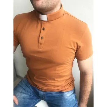 Pánské tričko Kněžské tričko VS-KT2007 cihlově-hnědé, VELIKOST XS