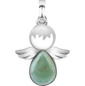 Přívěsek Anděl přívěšek z přírodního kamene Avanturín v kovovém pouzdře