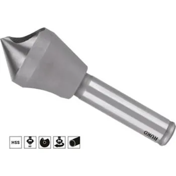 Vrták Ruko 102303 - Záhlubník kuželový pr. 10 - 15 mm odjehlovací JEDNO-břitý 90°, stopka válcová pr. 10 mm, HSS