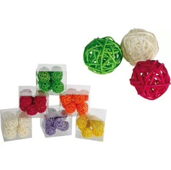 Karnevalový doplněk Sada dekoračních míčků z ratanu – Oranžový