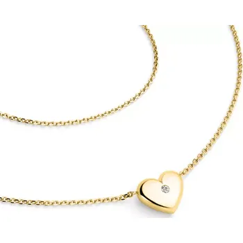 Náhrdelník Dámský náhrdelník žluté zlato 585/1000 přírodní diamant 0.012 ct G/SI srdce 140019-NH01-ZL-DIA délka 40 cm