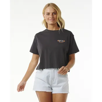 Tričko Rip Curl CORAL SANDS CROP TEE Washed Black velikost L