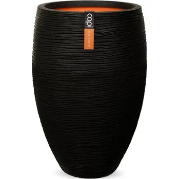 Květináč Capi Europe Květináč kulatý Rib NL, Capi, průměr 51 cm, výška 72 cm, recyklovatelná PE směs, barva black