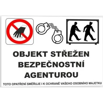 Traiva s.r.o. Objekt střežen bezpečnostní agenturou Verze: Samolepka 210 x 148 mm (A5) tl. 0.1 mm - Kód: 09856