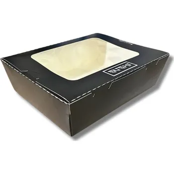 Jednorázové nádobí VIBAL Miska papír. na sushi s oknem 174x134x48mm 50ks/4b