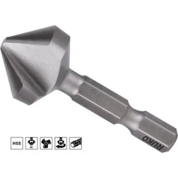 Vrták Ruko 102317 - Záhlubník kuželovýpr. 16,5 mm tříbřitý 90°, délka 47 mm, stopka BIT 1/4", "Long" HSS