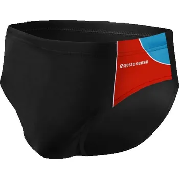 Pánské plavky Pánské plavky slipy 402 - Sesto Senso černá s červenou 3XL