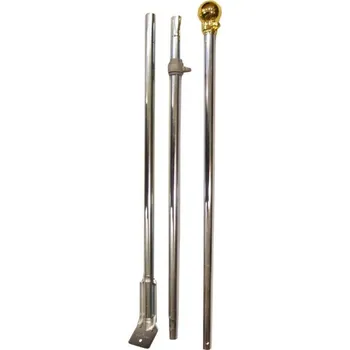 Tyč na sprchový závěs Tyč na vlajku 170 cm STŘÍBRNÁ