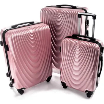 Zlato-růžová sada 3 skořepinových kufrů "Motion" - vel. M, L, XL